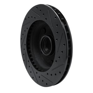 Ford F-150 Brake Rotor (1) - Front Left - R1 Concepts - Drilled & Slotted - Black - `94-`01